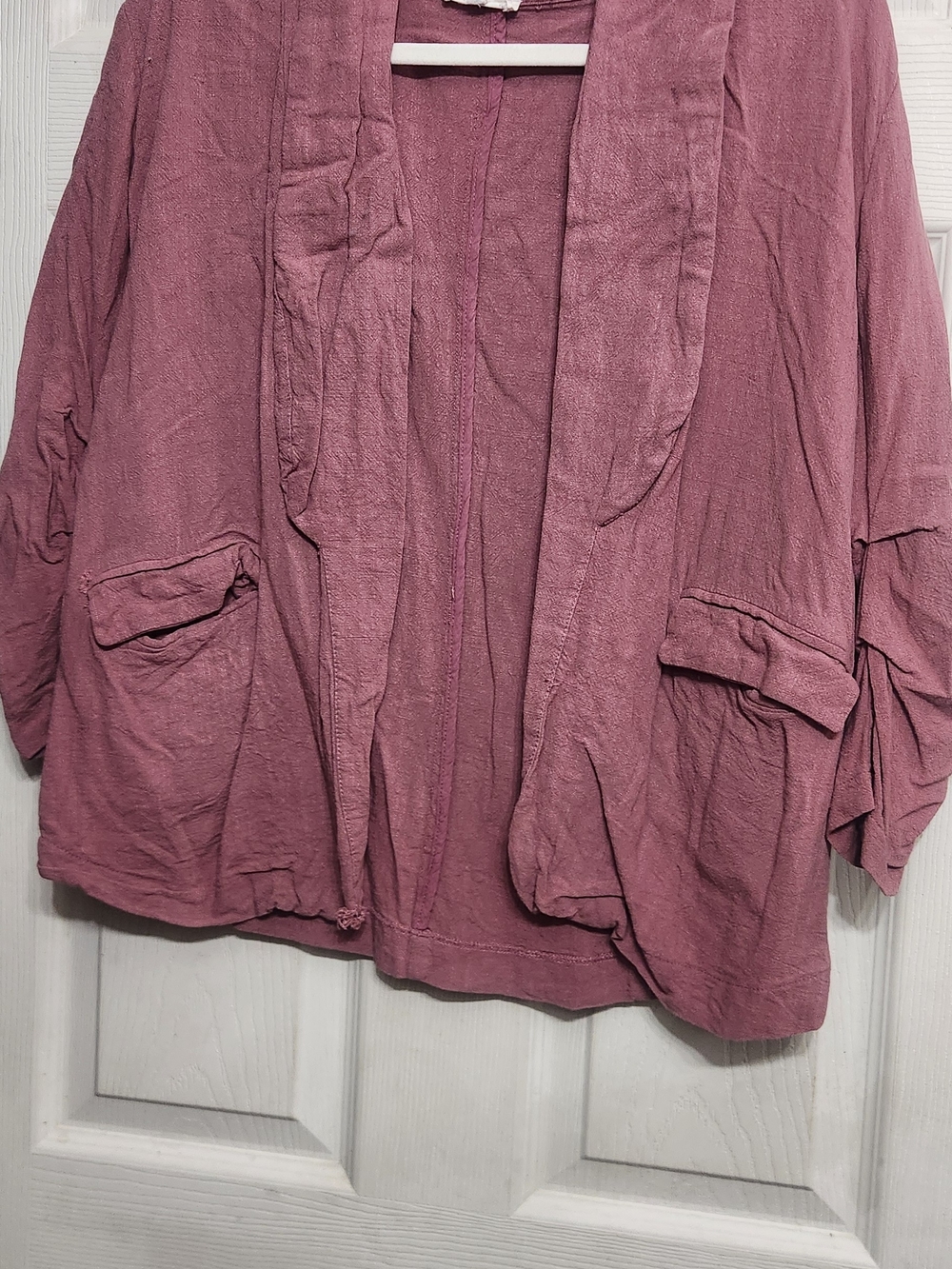 easel Open-Front Draped Blazer in Dusty Mauve